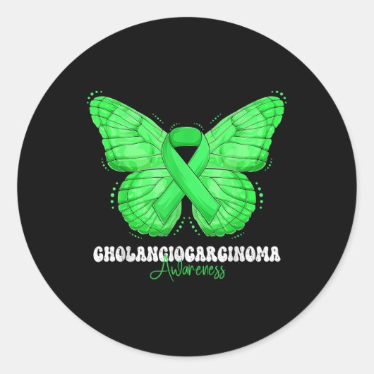 Sticker Rond Mois de sensibilisation au cholangiocarcinome Ruba (Devant)