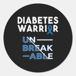 Sticker Rond Mois de sensibilisation au diabète du guerrier du