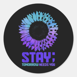Sticker Rond Mois de sensibilisation au suicide Restez en santé