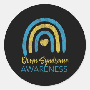 Sticker Rond Mois de sensibilisation au syndrome de Down Retro 