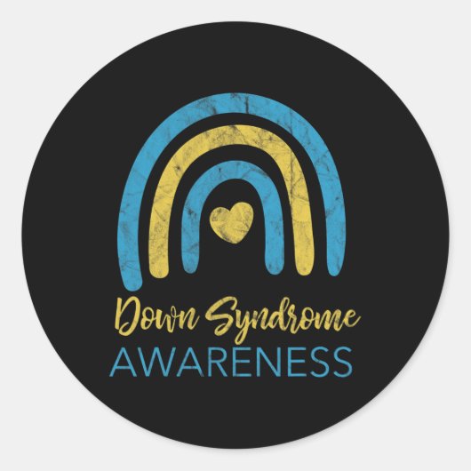 Sticker Rond Mois de sensibilisation au syndrome de Down Retro (Devant)