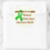 Sticker rond Mois de sensibilisation aux blessures (Sac)