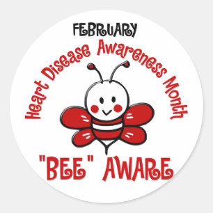Sticker Rond Mois de sensibilisation aux maladies cardiaques ab