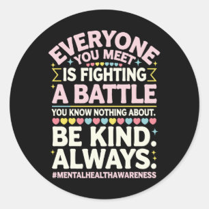 Sticker Rond Mois de sensibilisation aux maladies mentales Mois