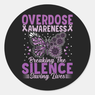 Sticker Rond Mois de sensibilisation aux surdoses Dépendance au