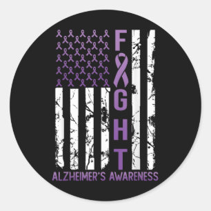 Sticker Rond Mois de sensibilisation Heimers Jour Usa Drapeau R