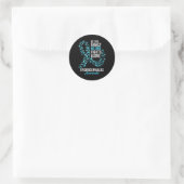 Sticker Rond Mois de sensibilisation Papillons Bleu clair Ruban (Sac)