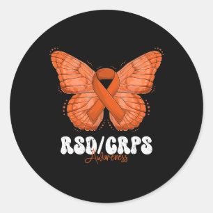 Sticker Rond Mois de sensibilisation RSD CRPS Beurre-ruban oran