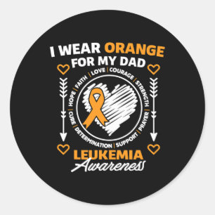 Sticker Rond Mois De Sensibilisation Soutien Je Porte Orange Po