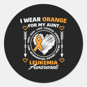 Sticker Rond Mois De Sensibilisation Soutien Je Porte Orange Po