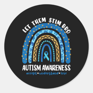 Sticker Rond Mois De Sensibilisation sur l'autisme Drôle Laisse