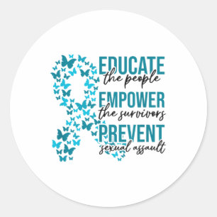 Sticker Rond Mois De Sensibilisation Ual Ault Éduquer Empower E