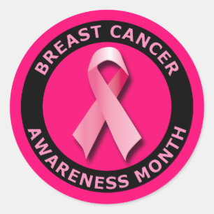 STICKER ROND MOIS DU CANCER DU SEIN AWARNESS