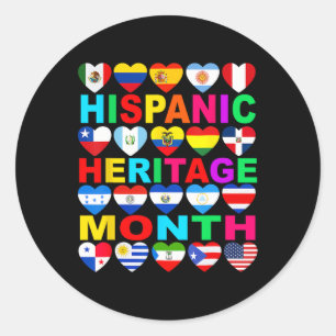 Sticker Rond Mois du patrimoine hispanique Pays latino-américai