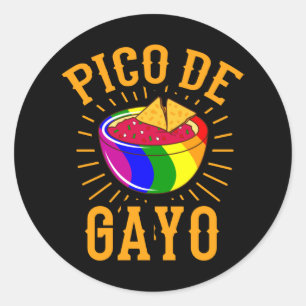 Sticker Rond MOIS LGBTQ du Prix LGBT de PICO DE GAYO Rainbow Fl