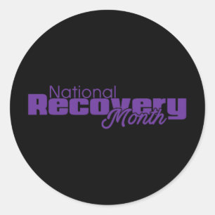 Sticker Rond Mois national de la récupération - Logo violet