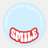 Sticker Rond Mois national de l'hygiène dentaire (Devant)