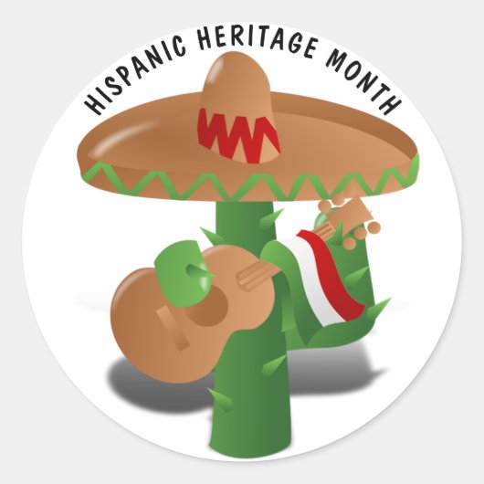 Sticker Rond Mois national du patrimoine hispanique - Cactus (Devant)