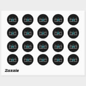 Sticker Rond Mois Turquoise de sensibilisation aux Sclérodermes (Feuille)