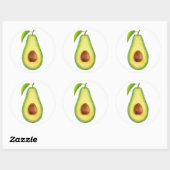 Sticker Rond moitié Avocado (Feuille)