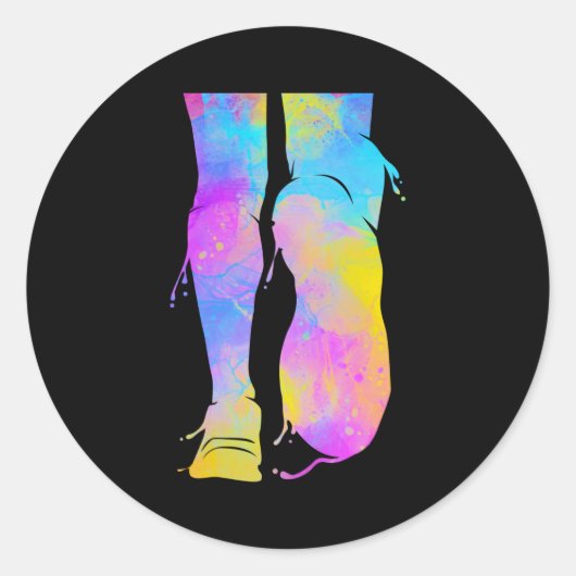 Sticker Rond Moitié Marathon Coureur Sprint Triathlon (Devant)