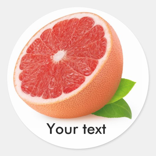 Sticker Rond Moitié pamplemousse rose (Devant)