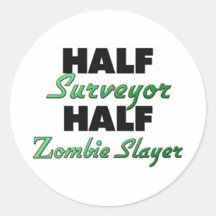 Sticker Rond Moitié Surveyor Moitié Zombie Slayer