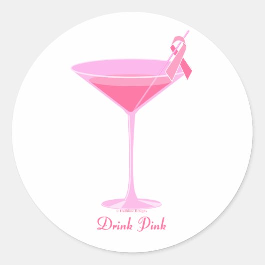 Sticker Rond Moitié-temps Pinktini (Devant)
