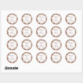 Sticker Rond Moix d'automne Aquarelle Mariage (Feuille)