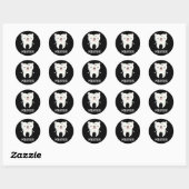 Sticker Rond Molar Bear Funny Dot Pun Dark BG (Feuille)