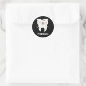 Sticker Rond Molar Bear Funny Dot Pun Dark BG (Sac)