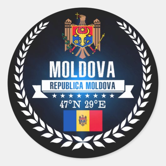 Sticker Rond Moldavie (Devant)