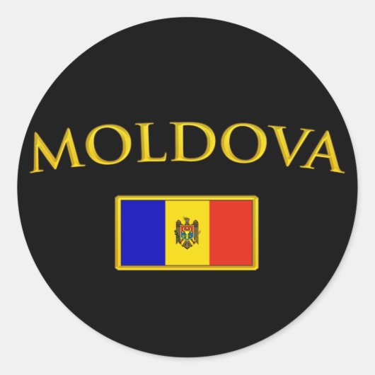 Sticker Rond Moldavie dorée (Devant)