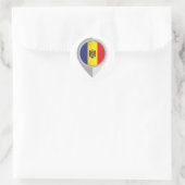 Sticker Rond Moldavie Pin Emplacement Drapeau pour votre famill (Sac)
