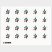Sticker Rond Mole avec Écharpe (Feuille)