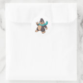 Sticker Rond Mole avec Écharpe (Sac)