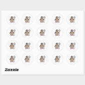 Sticker Rond Mole avec lunette (Feuille)