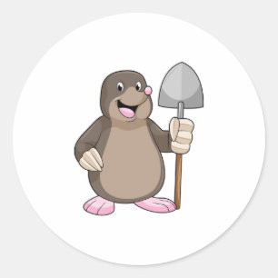 Sticker Rond Mole avec lunette