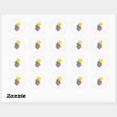 Sticker Rond Mole avec parapluie (Feuille)