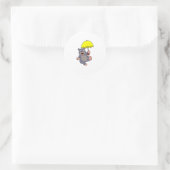Sticker Rond Mole avec parapluie (Sac)