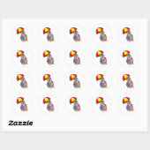 Sticker Rond Mole avec parapluie (Feuille)