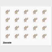 Sticker Rond Mole comme Bodybuilder avec de grands Muscles (Feuille)