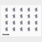 Sticker Rond Mole comme fermier avec Pickaxe & Spotlight (Feuille)