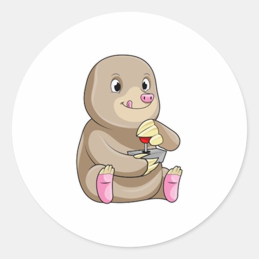 Sticker Rond Mole comme joueur avec Joystick (Devant)