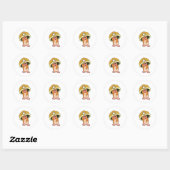 Sticker Rond Mole comme mineur avec casque (Feuille)