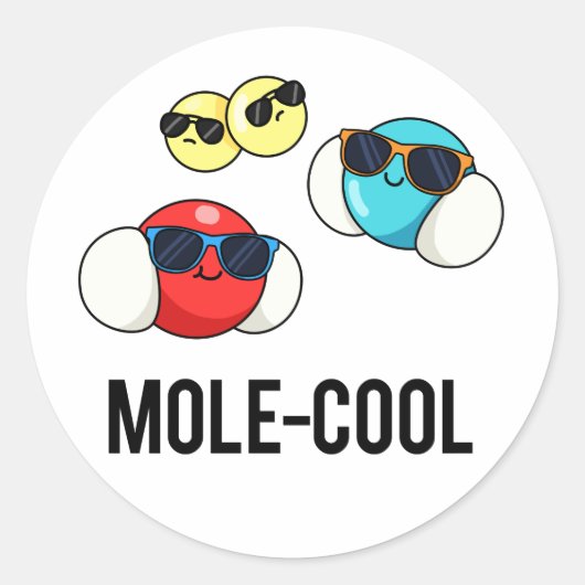 Sticker Rond Mole-Cool Funny Molecule Pun (Devant)