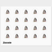 Sticker Rond Mole en chanteur avec microphone (Feuille)