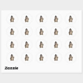 Sticker Rond Mole en Groom avec Cravate (Feuille)