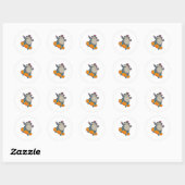 Sticker Rond Mole en skate avec skateboard (Feuille)