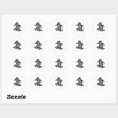 Sticker Rond Mole en skate avec skateboard (Feuille)